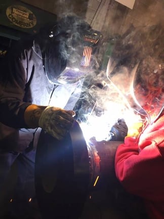 Welding close sparks helmet